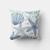 コースタルブルーホワイト装飾用クッション クッション (正面)
