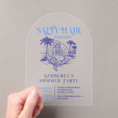 コースタルブルーマーメイド女性のカーボーイサマーパーティー アクリル招待状 (インサイチュ (ポータブル))