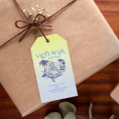 コースタルブルーマーメイド女性のカーボーイサマーパーティー ギフトタグ