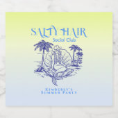 コースタルブルーマーメイド女性のカーボーイサマーパーティー ビールラベル (シングルラベル)