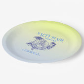 コースタルブルーマーメイド女性のカーボーイサマーパーティー ペーパープレート (アングル)