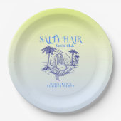 コースタルブルーマーメイド女性のカーボーイサマーパーティー ペーパープレート (正面)