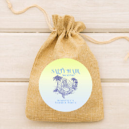 コースタルブルーマーメイド女性のカーボーイサマーパーティー ラウンドシール