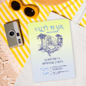 コースタルブルーマーメイド女性のカーボーイサマーパーティー 招待状