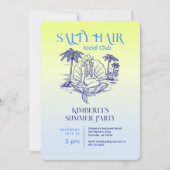 コースタルブルーマーメイド女性のカーボーイサマーパーティー 招待状 (正面)