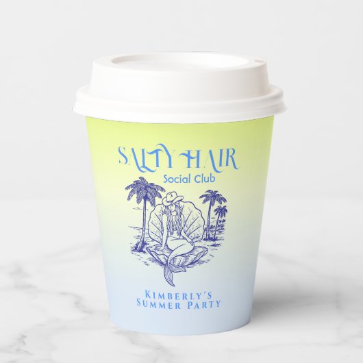 コースタルブルーマーメイド女性のカーボーイサマーパーティー 紙コップ (正面)