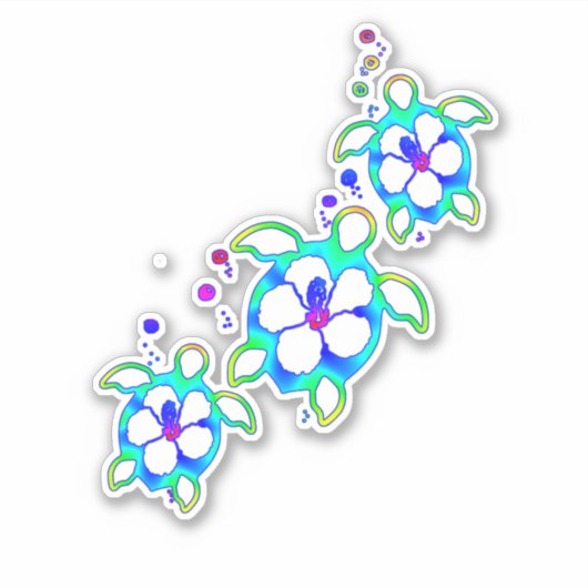 コースタルホヌハワイアンウミガメ シール (正面)