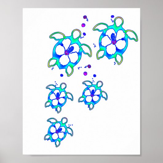 コースタルホヌハワイアンウミガメ ポスター (正面)