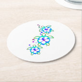 コースタルホヌハワイアンウミガメ ラウンドペーパーコースター (アングル)