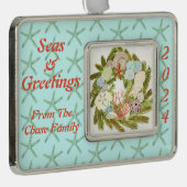 コースタルホリデイズシーズ&グリーティング シルバープレートフレームオーナメント (右)