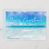 コースタルホリデーカードトロピカルビーチクリスマスシー シーズンカード (正面/裏面)