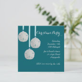 コースタルホリデーハウスパーティーティール（緑がかった色）招待状 招待状 (スタンド正面)