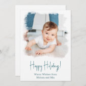 コースタルホリデーフォトカードホワイトウォーターカラーフレーム シーズンカード (正面/裏面)