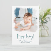 コースタルホリデーフォトカードホワイトウォーターカラーフレーム シーズンカード (スタンド正面)