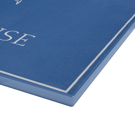 コースタルホワイトカニクラシックオンシオンブルーパーソナライズされた カッティングボード (角)