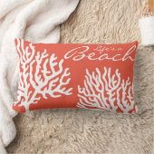 コースタルホワイトシーコーラルライフ's aビーチ ランバークッション (ブランケット)