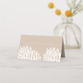 コースタルホワイトシーコーラル&シアンブルー プレイスカード