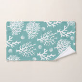 コースタルホワイトシーコーラル&シーグリーン バスタオルセット (ハンドタオル)