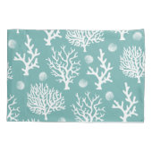 コースタルホワイトシーサンゴ&シーグラスグリーン 枕カバー (裏面)