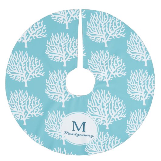 コースタルホワイトシーサンゴ&ファミリーネーム ブラッシュドポリエステルツリースカート (正面)