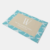 コースタルホワイトヒトデ&ファミリーネーム ドアマット (アングル)