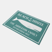 コースタルホワイトホエール&いかりビーチハウスシーグリーン ドアマット (アングル)