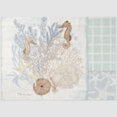 コースタルホームデコースターフィッシュシーホースコーラルウッド 薄葉紙 (正面)