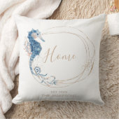 コースタルホームブルーウォーターカラーシーホースカスタム クッション (ブランケット)