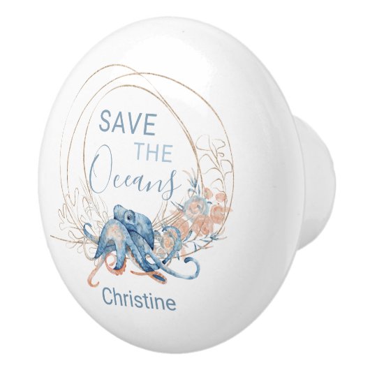 コースタルホームブルーウォーターカラータコ名前をカスタムする セラミックノブ (右)