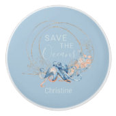 コースタルホームブルーウォーターカラータコ名前をカスタムする セラミックノブ (正面)