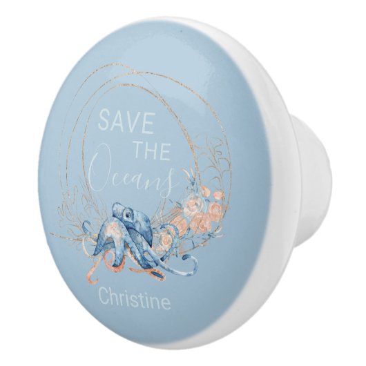 コースタルホームブルーウォーターカラータコ名前をカスタムする セラミックノブ (右)