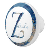 コースタルホームブルー水カラーZ文字カスタム セラミックノブ (右)