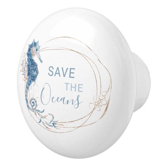 コースタルホームブルー水色組成カスタム物  セラミックノブ (右)