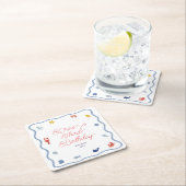 コースタルボーイズ誕生日 スクエアペーパーコースター (インサイチュ)