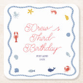 コースタルボーイズ誕生日 スクエアペーパーコースター (正面)