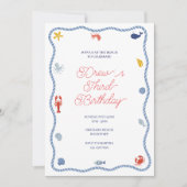 コースタルボーイズ誕生日 招待状 (正面)