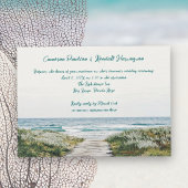 コースタルボードウォーク手書きクイル結婚ペン 招待状