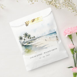 コースタルマイアミビーチパームツリーウォーター結婚カラー フェイバーバッグ