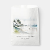 コースタルマイアミビーチパームツリーウォーター結婚カラー フェイバーバッグ (正面)
