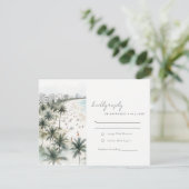 コースタルマイアミビーチパームツリーウォーター結婚カラー 出欠カード (スタンド正面)