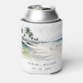 コースタルマイアミビーチパームツリーウォーター結婚カラー 缶クーラー (缶裏面)