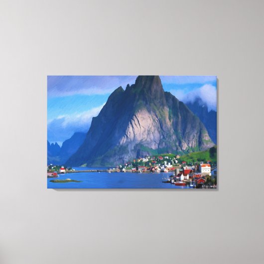 コースタルマウンテンビューオイル塗装プリント 包まれた キャンバスプリント (正面)