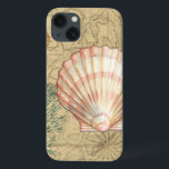 コースタルマップコラージュ iPhone 13ケース<br><div class="desc">この海の生命の地図にほどよいものはない。この半透明の貝殻を集めれば、どんな商素晴らし品でも売れる。それは与え感じのヴィンテージを撮影し、水中での海の生活を撮影する。ピンクと白ストライプの貝殻とセピア色の貝殻を含む。</div>