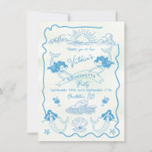 コースタルマーメイドバチェロレッテビーチ週末 招待状 (正面)