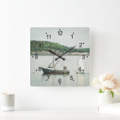 コースタルメインバーハーバーボーツ スクエア壁時計 (ホーム)