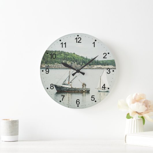 コースタルメインバーハーバーボーツ ラージ壁時計 (ホーム)