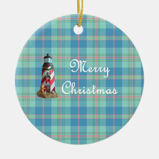 コースタルライトハウスクリスマスオーナメント セラミックオーナメント (正面)