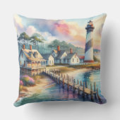 コースタルライトハウス&ビーチコテージシーン クッション (裏面)