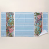 コースタルライトブルーアクア海ロブスタービーチイ ビーチタオル (正面)