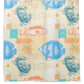 コースタルライフスタイルコラージュフロリダビーチハウス シャワーカーテン (正面)